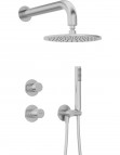 Deante Silia Hexa dušas sistēma ar dušas galvu, Brushed Steel
