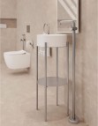 Deante Silia Stāvoša vannas istabas konsole, Brushed Steel 6