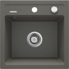 Deante Zorba Granīta izlietne, 1 bļoda, Anthracite Metallic