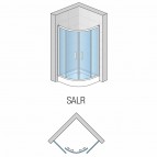 Salia SALR pusapaļš dušas stūris 80x80 cm, Chrome/Clear glass 2