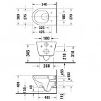 Duravit D-Neo Rimless piekaramais pods ar SC vāku 370x540 mm, Balts 6