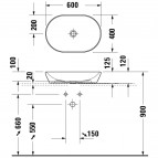 Duravit izlietne D-Neo, 600x400 mm, uz virsmas, balta 10