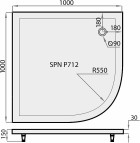 Душевой поддон P712K 2