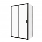 Dušas durvis VENTO Asti 120X195 cm, stikls 6mm Easy Clean, melns prof. 5