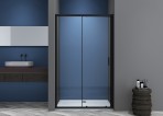 Dušas durvis VENTO Asti 120X195 cm, stikls 6mm Easy Clean, melns prof. 4