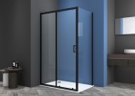 Dušas durvis VENTO Asti 120X195 cm, stikls 6mm Easy Clean, melns prof. 3