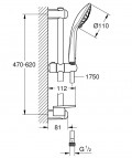 Dušas garnitūra Euphoria 110 Massage III 600 mm 2