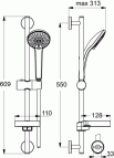 Ideal Standard dušas komplekts Idealrain Soft, 3 funkcijas, hroms 2