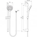 Dušas garnitūra Idealrain EvoJet 600 mm 2