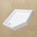 Dušas paliktnis SPN P705 900 x 900 mm, akmens masas ar paneli, Balts 3