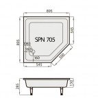 Душевой поддон SPN P705 2