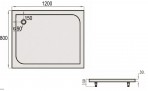 Dušas paliktnis SPN P711 800x1200 mm akmens masas ar paneli, Balts 3