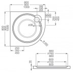 Душевой поддон Tahit- M 80x80 см 5