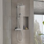 Dušas sistēma ar dušas termostatu Vitalio Joy 260, 9.5 l/min, hroms 8