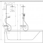 Dušas sistēma ar vannas termostatu Vernis Blend 240 1jet, melna matēta 5