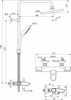 Dušas sistēma Ceratherm T25 ar termostatu D200 mm, hroms 7