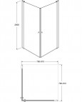 Душевой уголок 80 х 80 см, полированные профили, стекло 6 мм 6