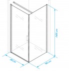 Dušas stūris Vento Parma kvadrāts, 90x90, stikls 6mm Easy Clean, melna 2