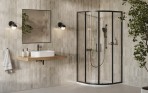 Dušas stūris XPSCP4-90 Slim, 90x90 cm, r=550, Black matt/Caurspīdīgs 4