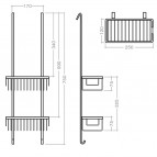 Полка для душа металлическая SHELF UNI 2