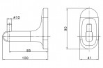 Dvieļu pakaramais - āķis RONDA RBH - 001, hroms 2