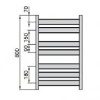 Zehnder Zeta dvieļu žāvētājs 800x500 mm, Balts  2