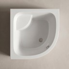 Dziļais dušas paliktnis RD-90 R=550,895x895mm ar kājām un paneli,Balts 3