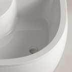 Dziļais dušas paliktnis RD-90 R=550,895x895mm ar kājām un paneli,Balts 2