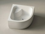 Dziļais dušas paliktnis RD-90 R=550,895x895mm ar kājām un paneli,Balts