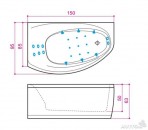 Ванна Eclipse 150x95 см + панель, каркас, сифон 3