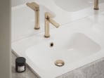 Eleganta izlietnes maisītājs uz pjedestāla 170 mm bez notekas, rozā  5
