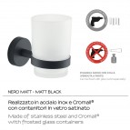 Gedy Eros glāze ar turētāju, Melns matēts 4