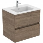 Eurovit vannas istabas skapītis 60 cm ar izlietni, 2A, Flint Hickory 6