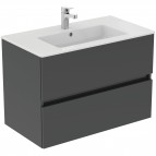 Eurovit vannas istabas skapītis 80 cm ar izlietni, 2A, Mid glossy grey 4