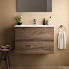 Eurovit vannas istabas skapītis 80 cm ar izlietni, 2A, Flint Hickory 7