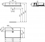 Extra izlietne ar slīpētu apakšu 70x45x15 cm, Balta 8