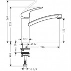 Focus E2 virtuves izlietnes maisītājs, stainless steel 2