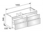 Edition400 skapītis 140x54.6x53.5 cm 2