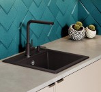 Forte Eko 2 virtuves maisitājs ar grozāmu snīpi, Black metallic 2