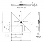 Fundo Integro komplekts ar izvadu centrā 120x120 cm DN50 5