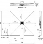 Fundo Integro komplekts ar izvadu centrā 100x100 cm DN50 5