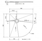 Fundo Borgo dušas elements ar izvadu centrā 90x90 cm 4