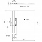 Fundo Riolito 90x90 cm, ar kanālu no sienas 300 mm 4