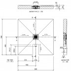 Fundo Integro komplekts ar izvadu centrā 90x90 cm DN50 3