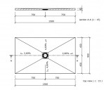 Fundo Primo dušas elements ar izvadu centrā 150x90 cm 4