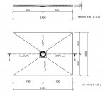 Fundo Primo dušas elements ar izvadu centrā 140x100 cm 4