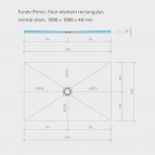 Fundo Primo dušas elements ar izvadu centrā 150x100 cm 4