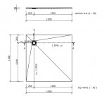 Fundo Primo dušas elements ar novirzītu izvadu 150x150 cm 4