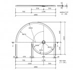 Fundo Nautilo dušas elements, ieeja kreisajā pusē 189x151 cm 2