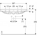 Geberit Aniara izlietne 905x485 mm, Balta 4